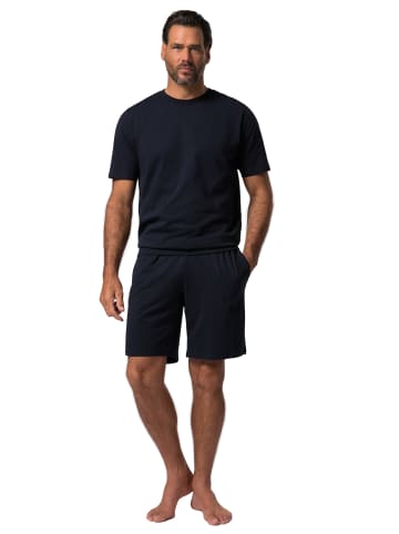 JP1880 Langer Schlafanzug in klassisch Schwarz