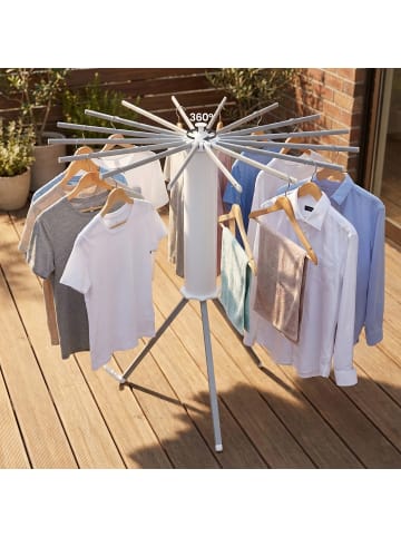 SONGMICS Wäscheständer Bunji in Silbern - (B)112 x (H)122 x (T)112 cm