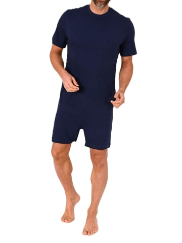 NORMANN Pflegeoverall kurzarm Reißverschluss Rücken und Bein - 88586 in blau