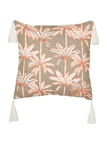 Beliani Dekokissen MELOBESIA in Beige/Weiß/Rosa - (W) 45 x (H) 10 x (L) 45 cm