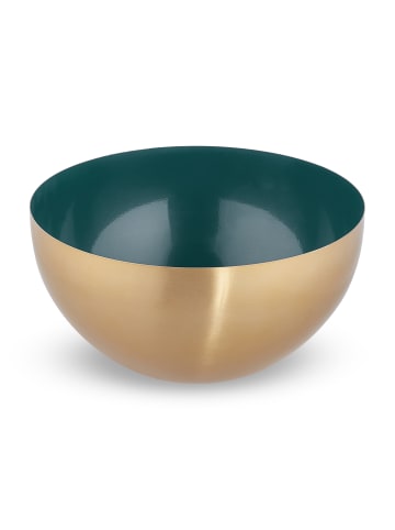 relaxdays Salatschüssel in Grün/ Gold - (H)12,5 x Ø 25 cm