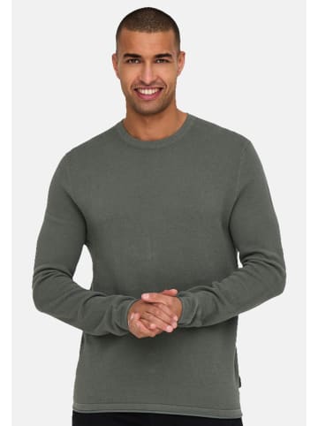 ONLY & SONS Pullover Felix in Grau / grün