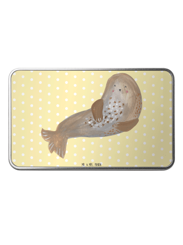 Mr. & Mrs. Panda Geschenkbox Robbe Lachen ohne Spruch in Gelb Pastell