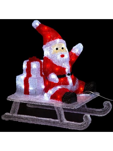 Fééric Lights and Christmas LED-Weihnachtsmann mit Schlitten, 60 LED in Mehrfarben, 25 x 48 x 49 cm