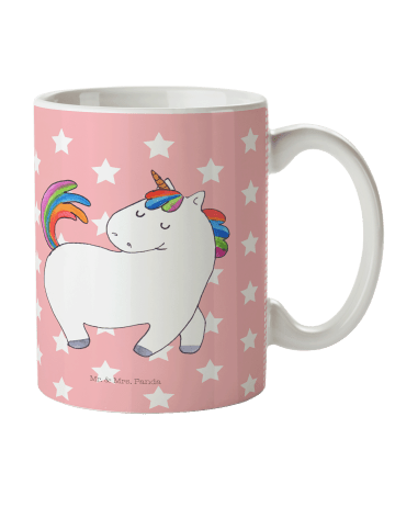 Mr. & Mrs. Panda Mehrwegbecher Einhorn Stolzieren ohne Spruch in Rot Pastell
