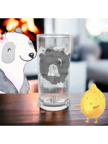 Mr. & Mrs. Panda Wasserglas Bär Königin mit Spruch in Transparent