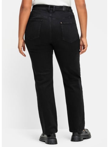 sheego Gerade Jeans in black denim