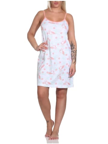 NORMANN Spaghettiträger Nachthemd Flamingo - 79548 in apricot