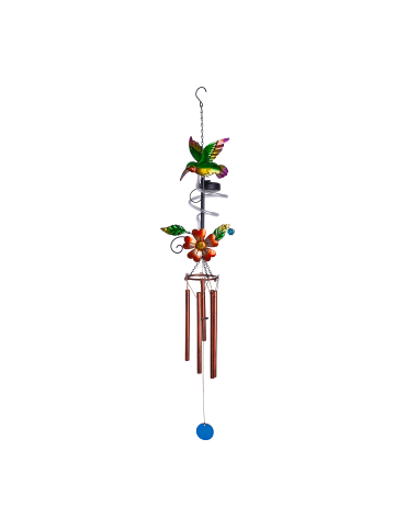 näve LED Solarleuchte / Windspiel "COLIBRI" in bunt - (L)17cm x (B)10,8cm x (H)98cm