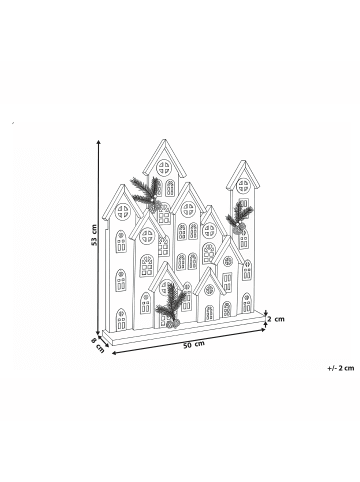 Beliani LED Deko MAAVESI in Weiß/Grün - (W) 50 x (H) 53 x (L) 8 cm