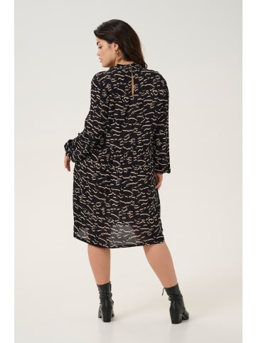 KAFFE curve Kleid KClune Regular fit in Black/Beige Abstract Print