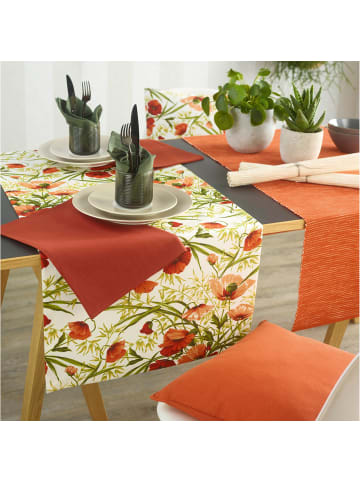 Sander Baumwolle Tischläufer Alvor in rot-grün