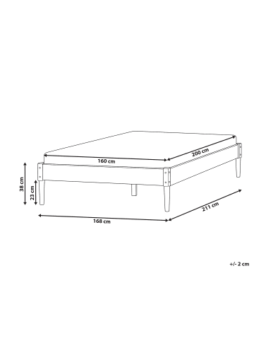 Beliani Doppelbett VEYRAC in Braun - (W) 168 x (H) 38 x (L) 211 cm