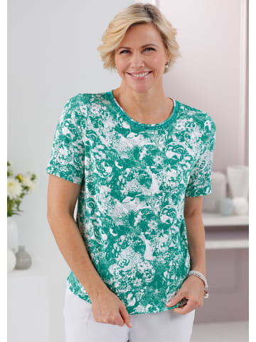 WITT WEIDEN Shirt in smaragd-weiß-bedruckt