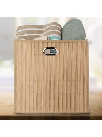relaxdays 2 x Aufbewahrungskorb in Natur - (B)31 x (H)31 x (T)31 cm