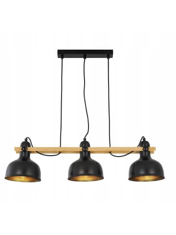 ZMH Pendelleuchte 3-flammige E27 in Schwarz Eisen Drehbar