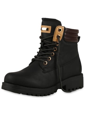 VAN HILL Worker Boots Grace in Schwarz