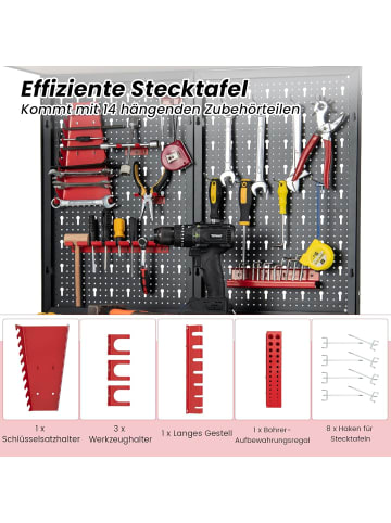 COSTWAY Werkbank 155cm in Rot