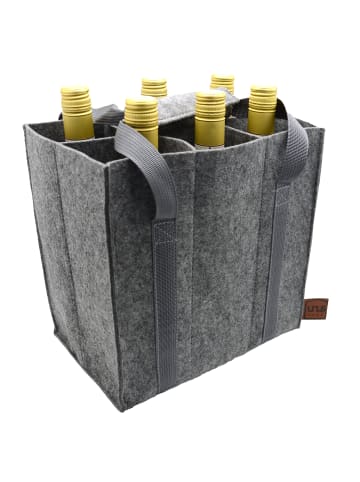 UNUS Flaschenträger Flaschenhalter 6er Filz in Grau