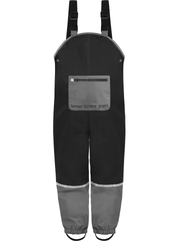 Normani Outdoor Sports Kinder Regenhose mit Hosenträgern in Schwarz