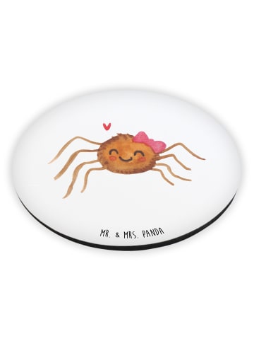 Mr. & Mrs. Panda Rund Magnet Spinne Agathe Freude ohne Spruch in Weiß
