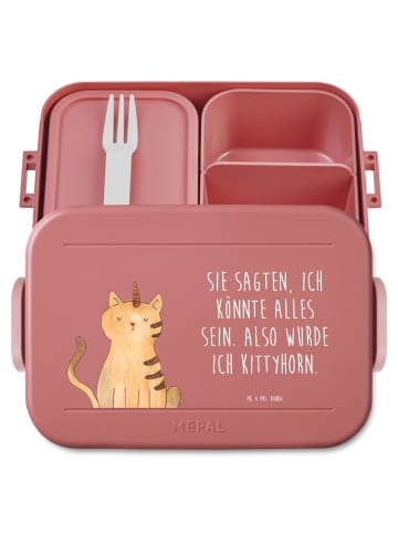 Mr. & Mrs. Panda Bento Box Einhorn Katze Motiv mit Spruch in Rot Pastell
