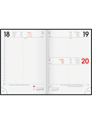 BRUNNEN Buchkalender 795 A5 1 Tag/Seite Grafik-Einband Redblue 2027