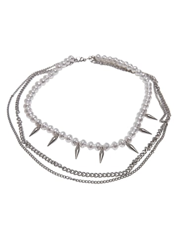 Urban Classics Urban Classics Unisex Meridian Pearl Layering Necklace in silver