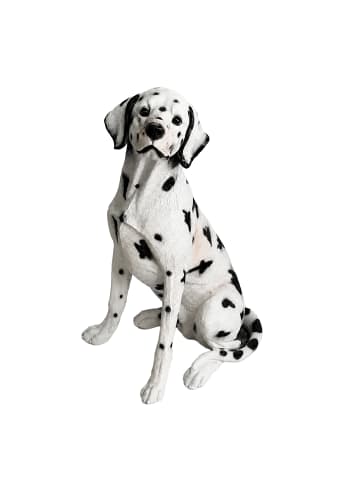 relaxdays Hund-Gartenfigur "Dalmatiner" in Weiß/ Schwarz - (B)39 x (H)83 x (T)52 cm
