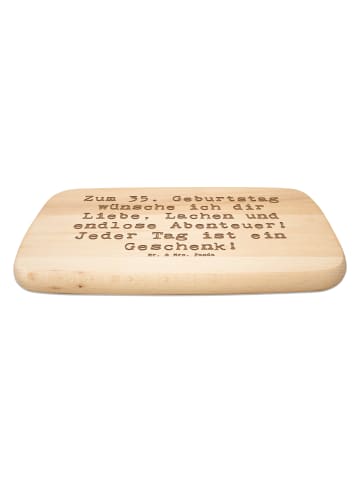 Mr. & Mrs. Panda Holzbrett Spruch 35. Geburtstag mit Spruch in Transparent