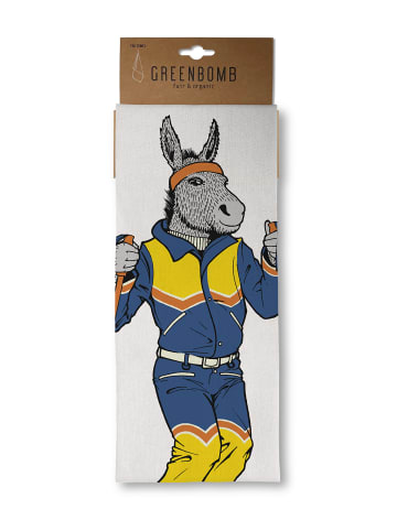 GreenBomb Geschirrtuch Animal Donkey Ski in Weiß
