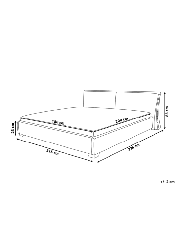 Beliani Doppelbett PARIS in Gold/Silber - (W) 215 x (H) 83 x (L) 228 cm