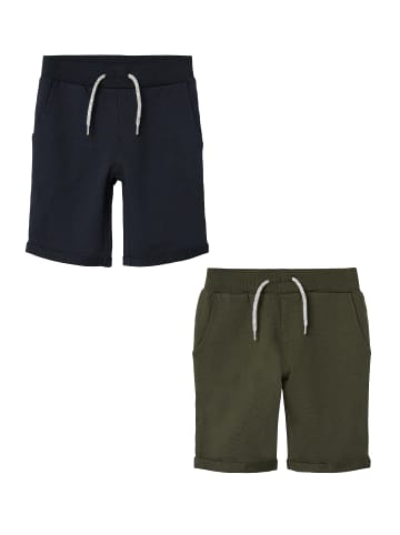 name it Shorts 2er-Set elastischer Bund in Dunkelgrün