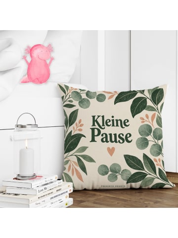 Mr. & Mrs. Panda 40x40 Kissen Kissen Botanisch Design mit Spruch in Weiß