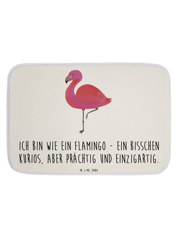 Mr. & Mrs. Panda Badematte Flamingo Classic mit Spruch in Weiß