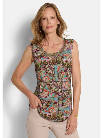 GOLDNER Jersey-Top Viskoseshirt mit Muster-Mix in bunt / gemustert