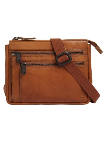 SPIKES & SPARROW Umhängetasche echt Leder in cognac