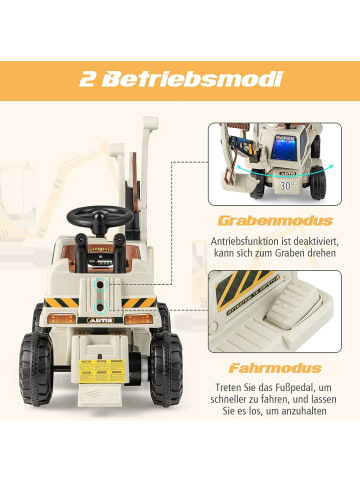 COSTWAY 6V Elektro Sitzbagger in Grau