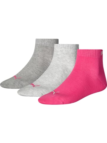 Puma Socks Kurzsocken 3 Paar in grau/pink