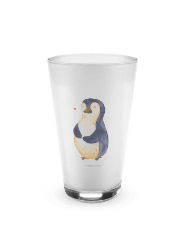 Mr. & Mrs. Panda Latte Macchiato Glas Pinguin Diät ohne Spruch in Transparent