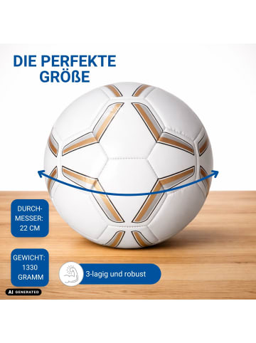 elasto Fußball "Strike" in weiß/gold - Größe 5