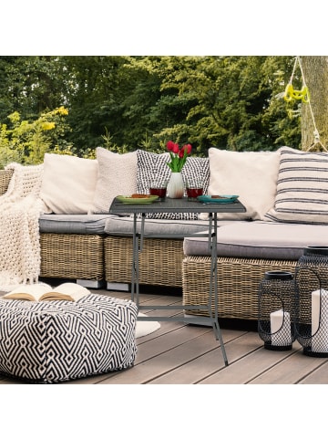 relaxdays Gartentisch in Grau - (B)62 x (H)73 x (T)62 cm