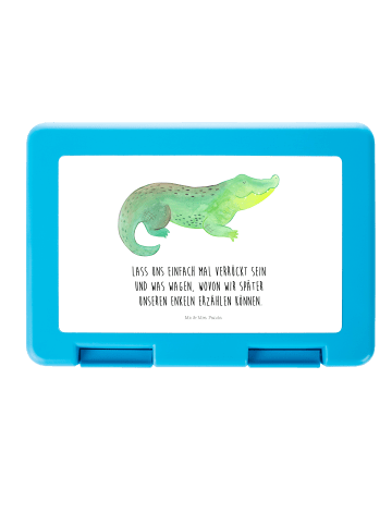 Mr. & Mrs. Panda Brotzeitbox Krokodil mit Spruch in Weiß