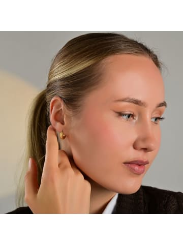 Adeliás Damen Ohrringe – Klappcreole aus Edelstahl in gold
