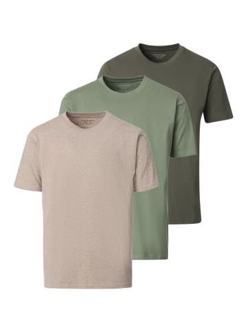 Casa moda T-Shirt Basic in Grün / hellgrün / beige