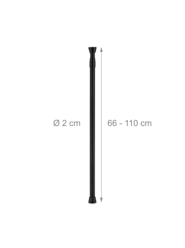 relaxdays Teleskopstange in Schwarz - (L)66–110 cm