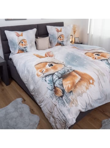 Good Morning Comfort Flanell Bettwäsche -  Idun - Hase, Winter in grau