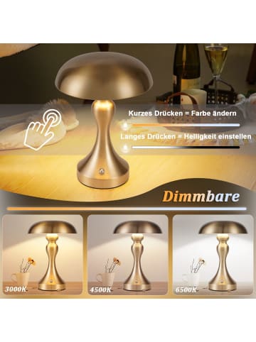 ZMH Tischleuchte LED in gold 1800 mAh Touch Dimmbar
