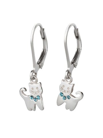 schmuck23 Ohrringe 925 Silber Katze in Silber