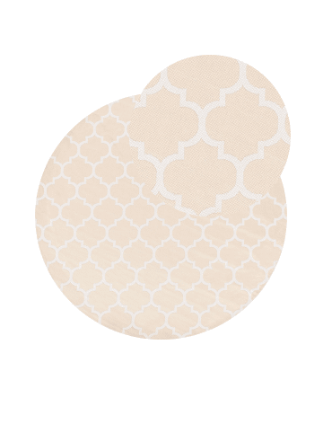 Beliani Outdoorteppich MOSORE in Beige/Weiß - (W) 120 x (L) 120 cm